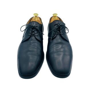 HUGO BOSS Men's Black Leather Lace Up Oxford Dress Shoes US 8